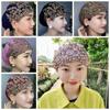Comfortable Ethnic Headscarf Hat Soft Head Wrap Cap Portable Ethnic Beaded Hat  Cultural Wear