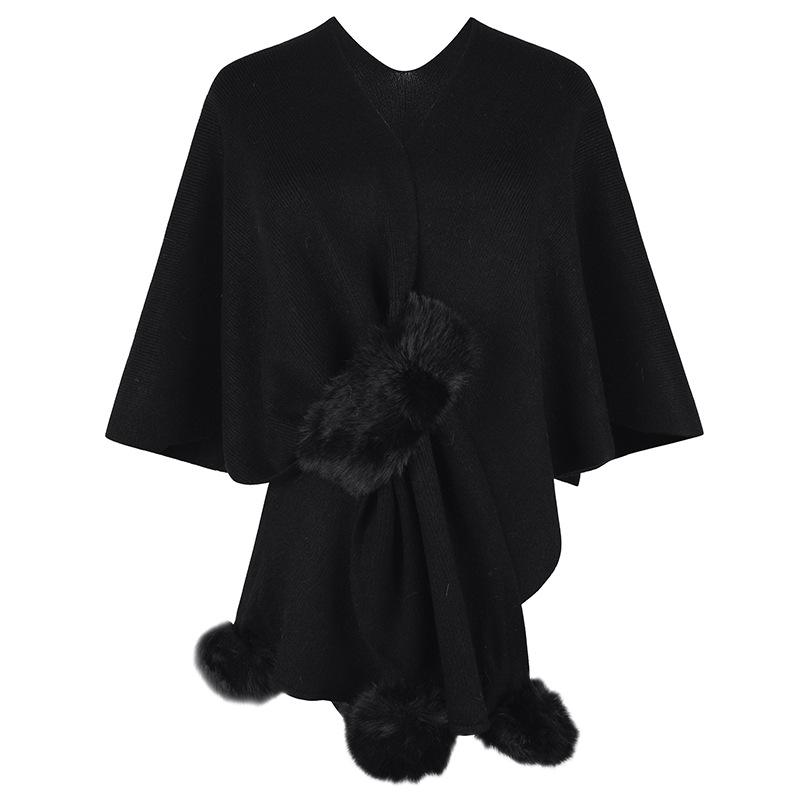 Autumn and Winter Women Loose Bat Sleeve Cross Border Cloak Cardigan Knitwear V-Neck Sweater