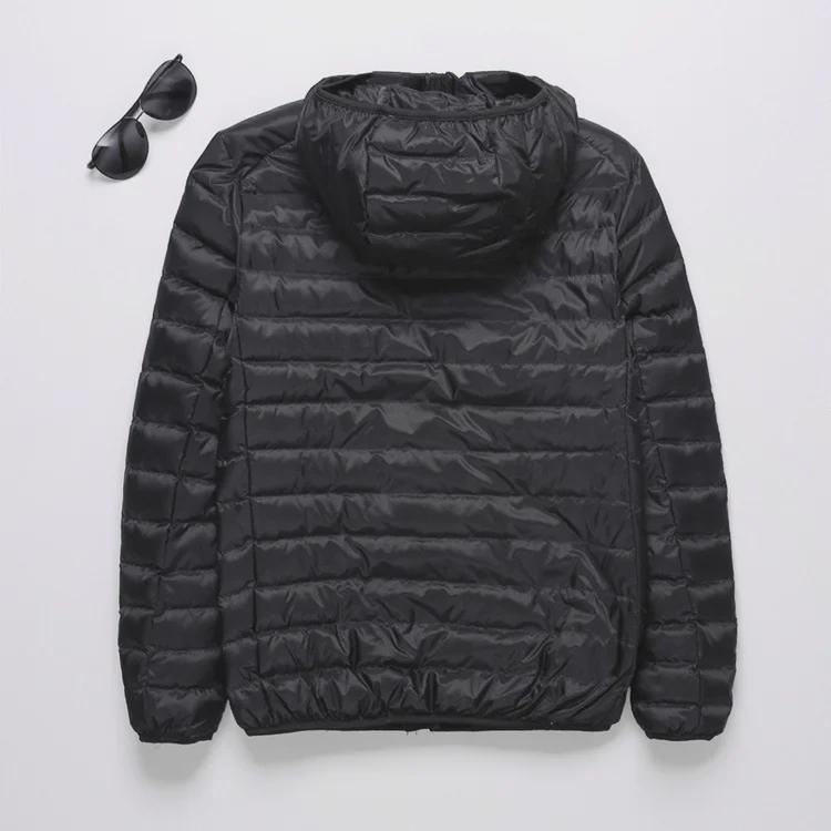 Мужская легкая хлопковая куртка с капюшоном — теплая, модная, короткая, повседневная и портативная с воротником-стойкой для осени и зимы