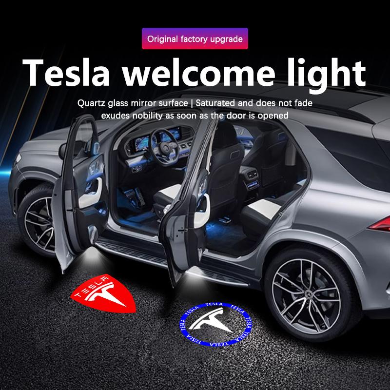 ALC1 LED Car Door Welcome Light Projector Ghost Shadow Lamp Accessories For Tesla Model 3 Model S Model Y Model X