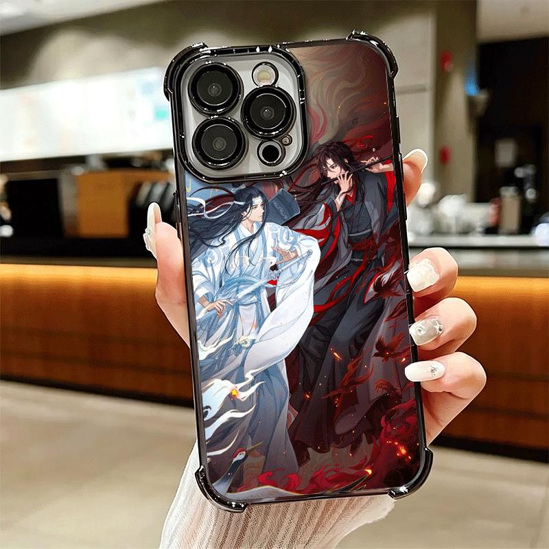 Чехол для телефона с покрытием в стиле Mo Dao Zu Shi Для Iphone 16 17 Pro Max Air 16E 14 15 Plus 12 13 Mini Противоударный Чехол с Подушкой Безопасности