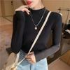 Sweaters Pullover Knitwear Women Autumn/Winter Solid Half High Collar Long Sleeve Versatile Sweater Pullover Female Top