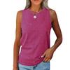 Women's Fashion Solid Color Round Neck Sleeveless Casual T-shirt Tank Top Summer Pullover