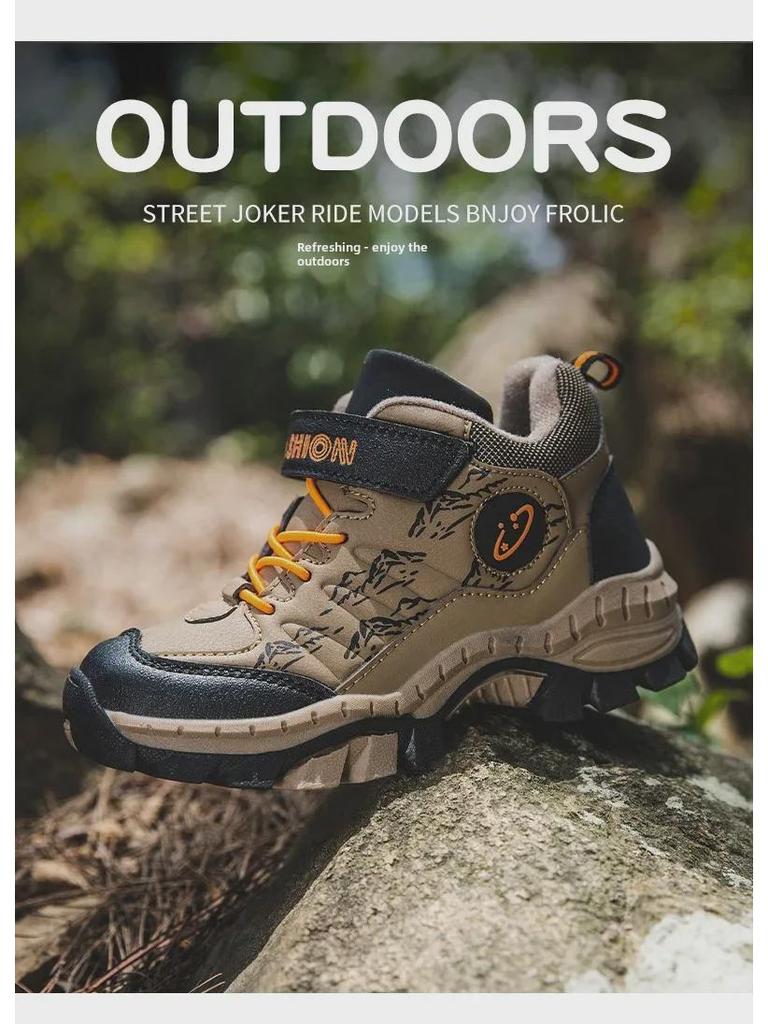 Kids' Winter Non-Slip Hiking Shoes: Warm, Lightweight, Cotton Snow Boots for Boys & Girls