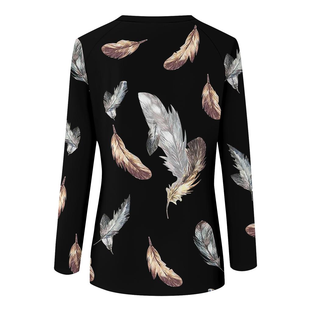 Женский модный повседневный пуловер с длинным рукавом и V-образным вырезом, рукавом реглан и принтом