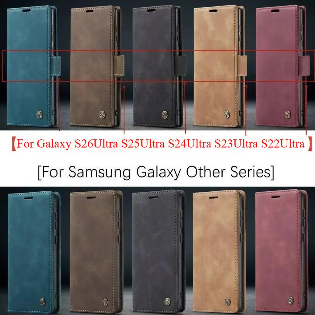 CaseMe Высококачественный Ретро Магнитный Флип Чехол из PU Кожи для Samsung Galaxy S26 Ultra S25 S24 S23 S22 S21 S20 S10 S9 Кошелек