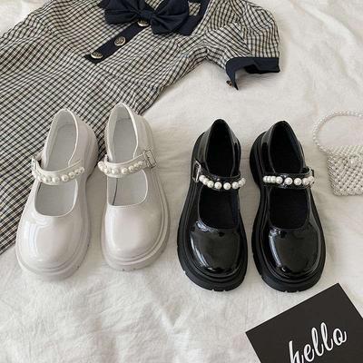 Французский ретро британский стиль маленькие кожаные туфли для девочки 2025 весна новая жемчужная фея слово с платформой Мэри Джейн одинарные туфли
