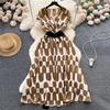 Summer Vintage Women Print Long Dress Elegant V-Neck Sleeveless High Waist A-Line Maxi Vestidos Female New Fashion Robe