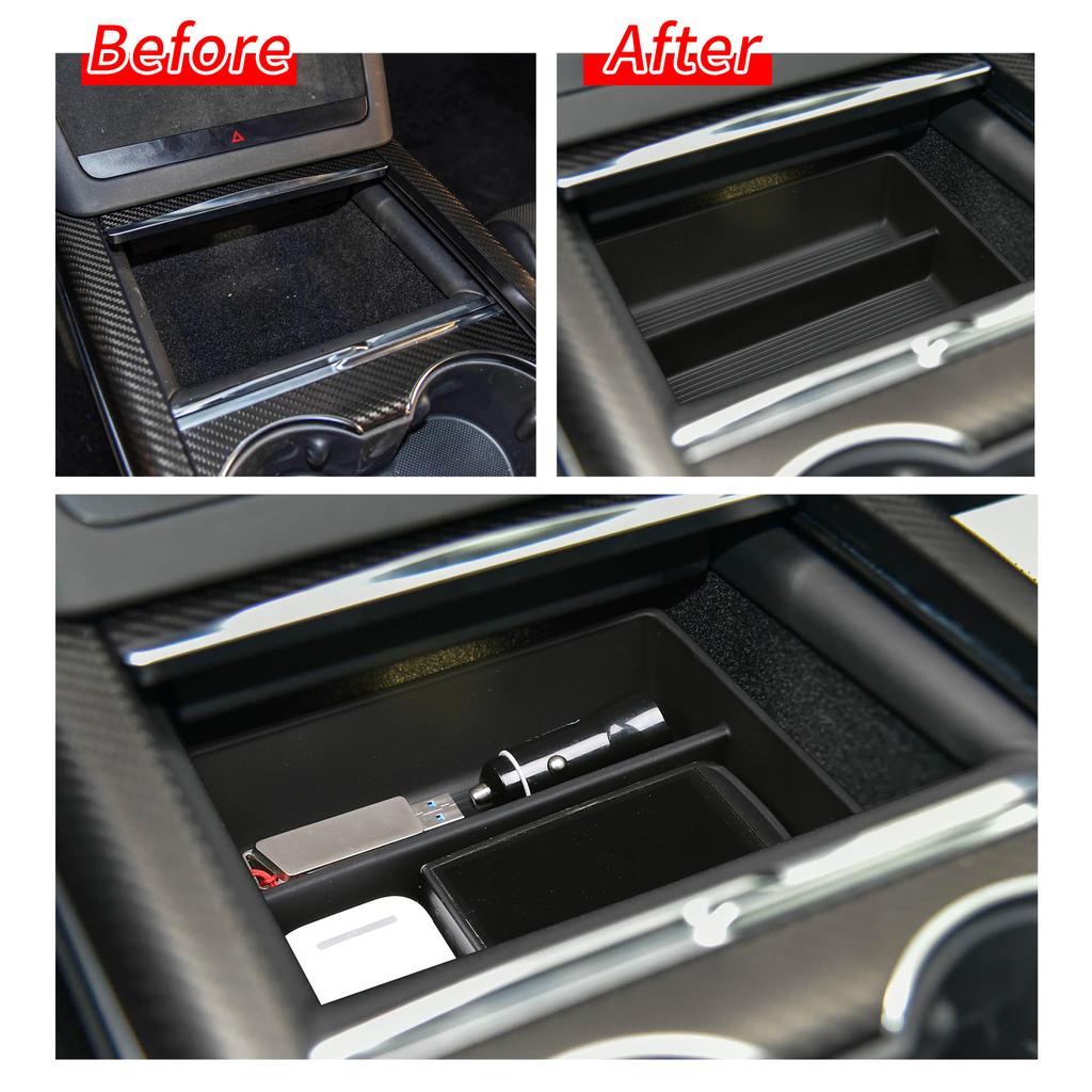 Smabee Car Center Console Box для Tesla Model S 2024 2024 Центральный подлокотник для хранения вещей Органайзер Аксессуары для уборки Силикагель