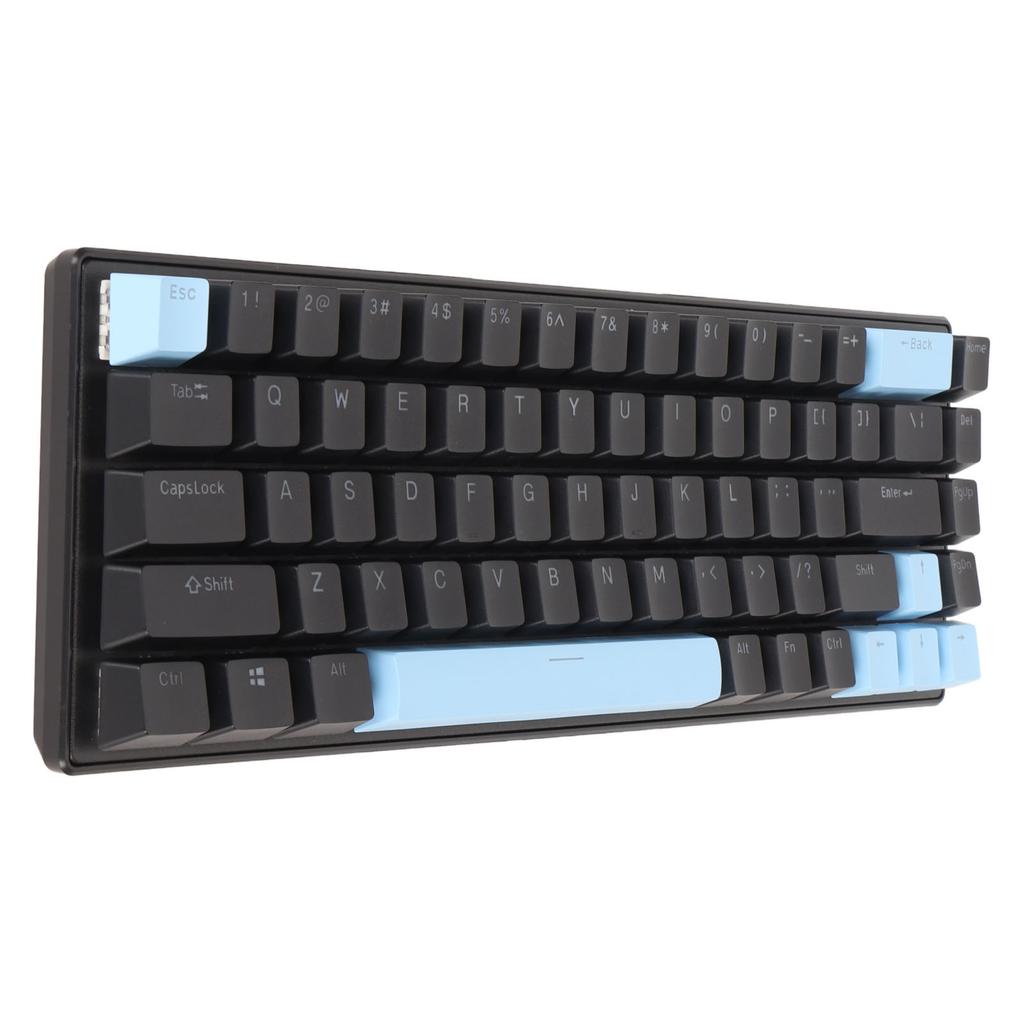 Игровая клавиатура USB 68 клавиш Синие переключатели N-key rollover 10 режимов RGB-подсветки Проводная клавиатура для настольного ПК, ноутбука Черный Синий