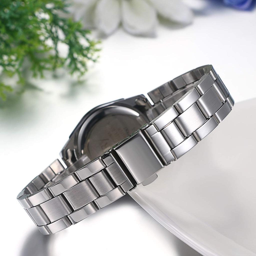 JEWELRYWE Стильные водонепроницаемые аналоговые часы для женщин с ремешком из нержавеющей стали, Модные часы, Женские аксессуары, Идеально подходят для дней рождения,