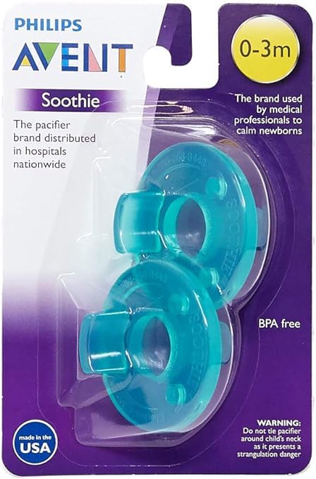 Соска-пустышка Philips Avent Soothie Пустышка для детей от 0 до 3 месяцев, 2 шт. в упаковке, в комплект входит прозрачный держатель [Набор продуктов] 0-3 (зеленый) +