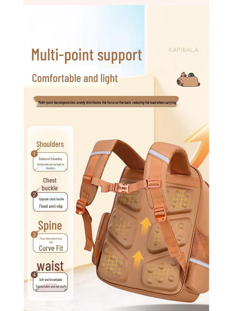 Легкий детский рюкзак с защитой позвоночника для 1-6 классов, большой вместимости, идеально подходит для мальчиков и девочек.