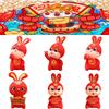 2023 New Year Chinese Style Red Rabbit Mascot Soft Plush Toy Doll Gift