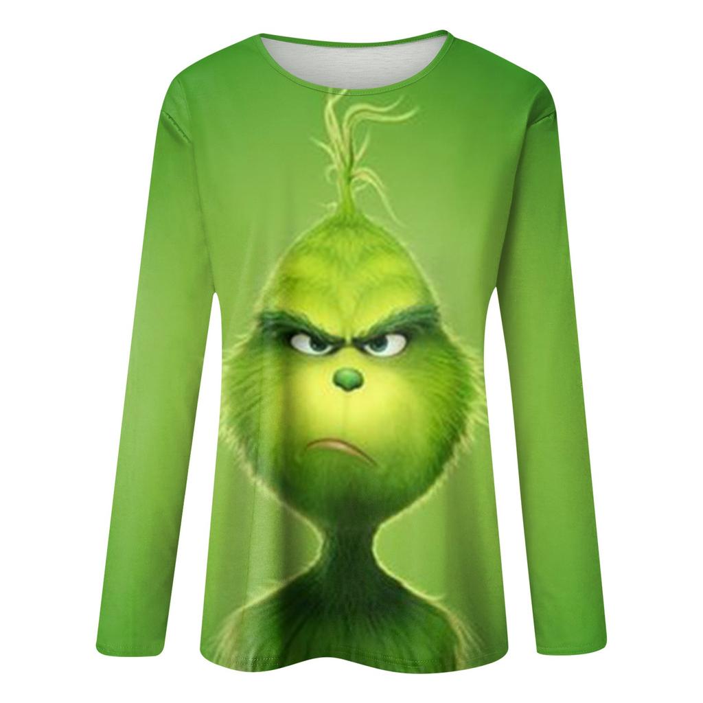 Женская мода, повседневная блузка с длинным рукавом и круглым вырезом, пуловер с принтом