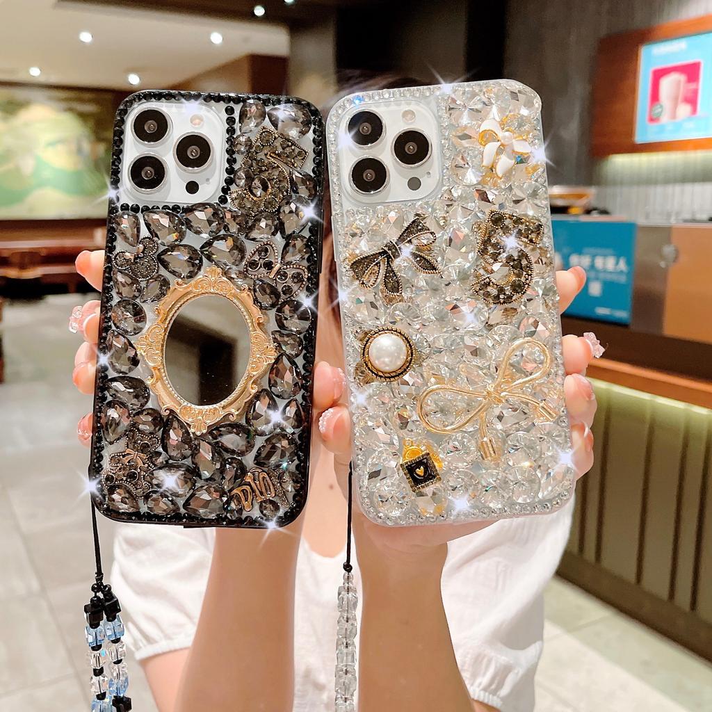 Suitable for IPhone16 Series Flash Diamond Mobile Phone Case, 14, 15, 16, Pure Handmade Mobile Phone Case, Luxury Protective Cover