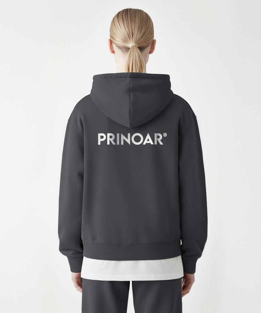 Толстовка с молнией и логотипом Prinoar - Пепельный