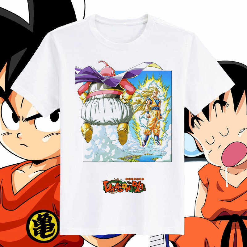 2026 Summer Dragon Ball Kid Goku Shenron Unisexs TShirt Riding Dragon 100 Cotton Oversized Breathable Casual Short Sleeve Tee