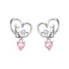 Серьги с камнями по месяцу рождения из высококачественного циркония в форме кошачьего сердца. Отлично подходят для женщин на день рождения, популярные, серебряные, в подарок! MIE3127CZ_PK (Декабрь