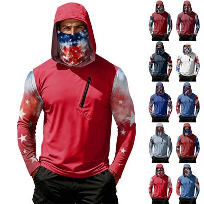 Мужская повседневная толстовка с капюшоном с длинным рукавом для защиты от солнца