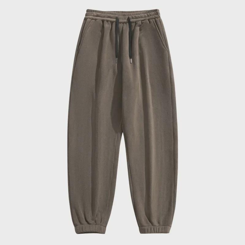 Спортивные брюки свободного кроя в стиле унисекс в стиле «американское ретро» — двухсторонний флис, повседневный вариант для осени и зимы.