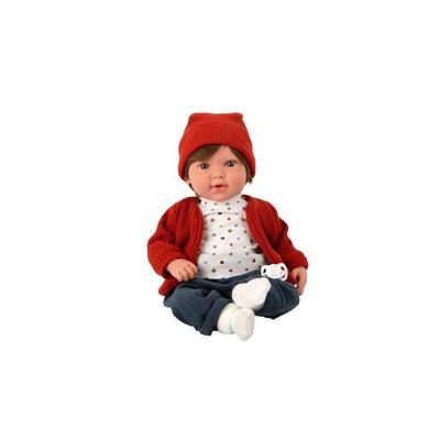 Кукла Элеганс - Ариас - 45 см - 14 звуков - Красный и синий велюр - Соска в комплекте - Пластик - 16.5x26x48 см