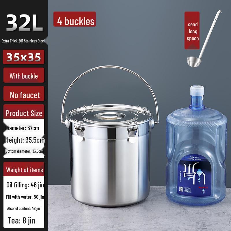 Extra Thick Stainless Steel Multi-Purpose Bucket with Faucet and Buckle