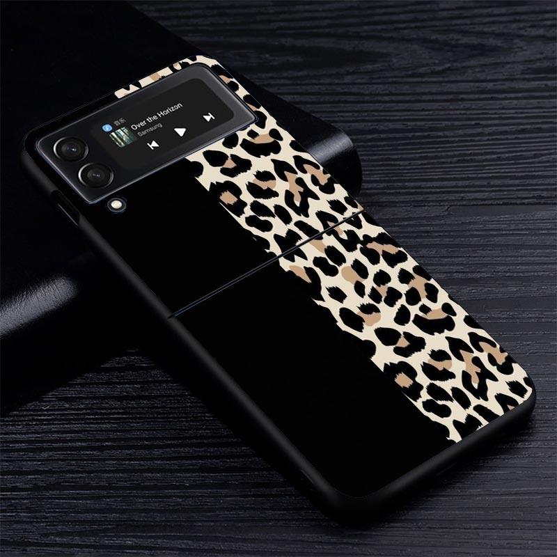Leopard Print Z Flip 7 Phnoe Case For Samsung Z Flip 6 5 4 3 5G Galaxy ZFlip7 ZFlip4 ZFlip5 ZFlip6 ZFlip3 Phone Cover 4 Z Flip 7