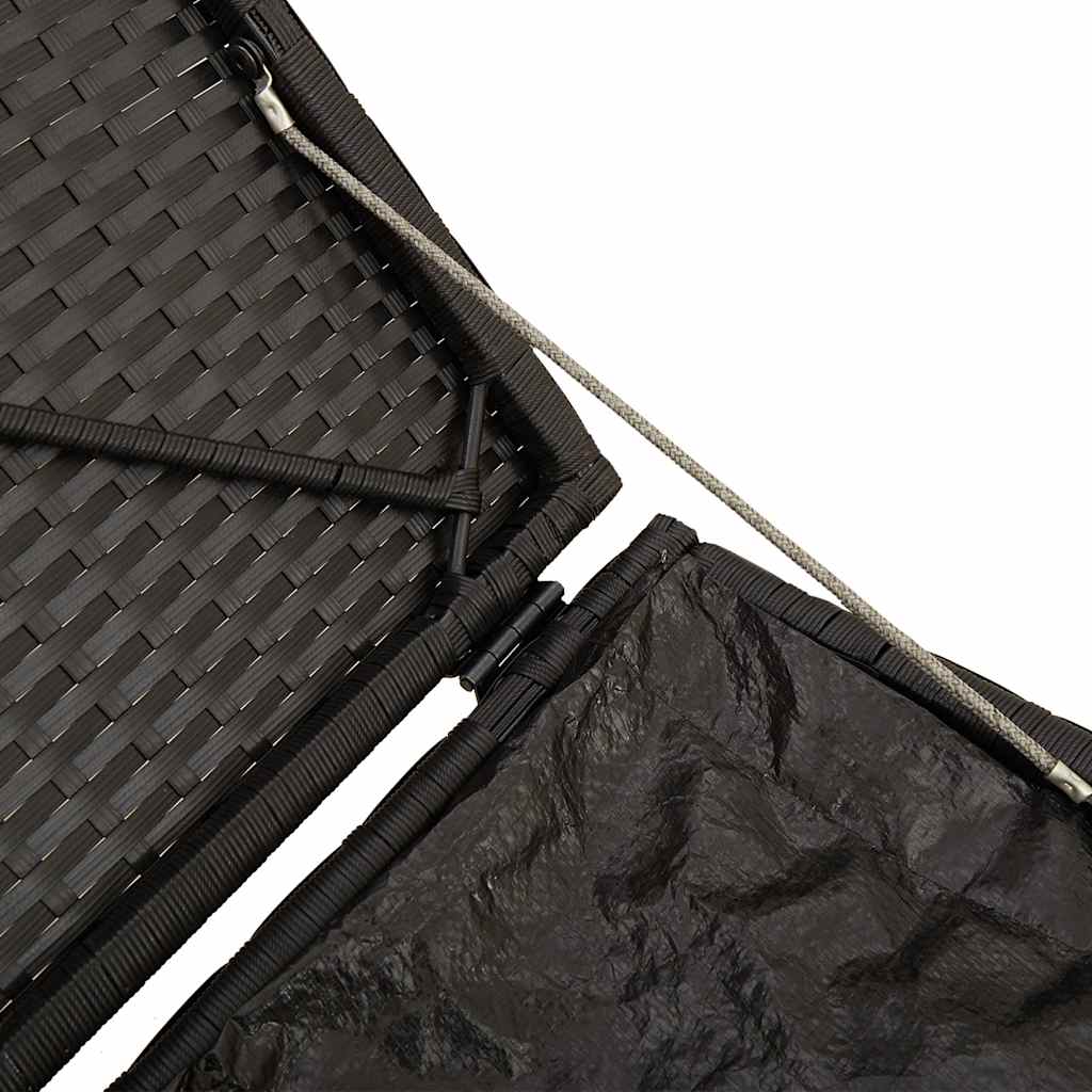 Garden Stool with Cushion 2 pcs Black 40x40x43 cm Poly Rattan