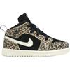 Кроссовки Air Jordan 1 Mid SE TD Cheetah для малышей Черные Бледно-Слоновая Кость Песочно-Оранжевые BQ6933-021