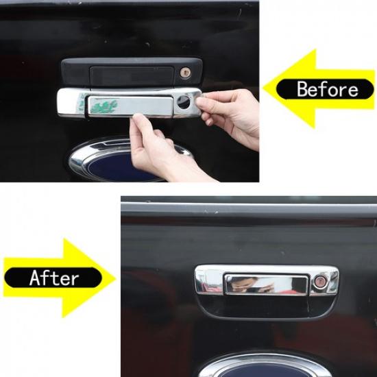 ABS Silver Tailgate Door Handle Bowl Decor Cover Trim For Ford Ranger 2015-