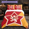 Czech Republi Football Pattern 3 Pieces Bedding Set Soft Microfiber Duvet Cover with Pillow Cases for Bedroom