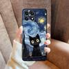 Мягкий чехол-накладка для телефона Honor X9c 90 Lite X9 X7 X9a X7a 70 X8 8X Звездное небо Кошка