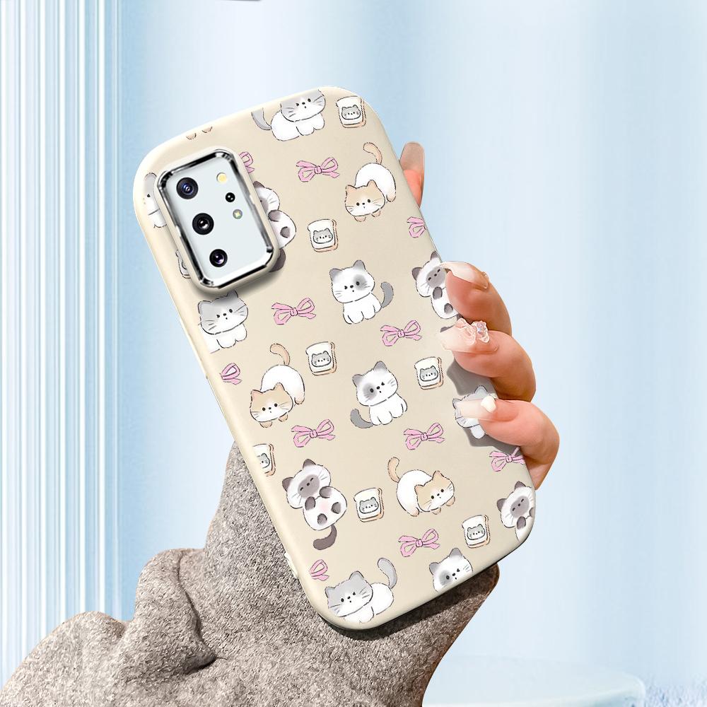 Solid Color Silver Edge Lens Fatty Casing Soft TPU Liquid Silicone Cover Shockproof Phone Case for Xiaomi Redmi Samsung