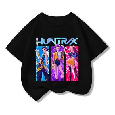 Крутая футболка с принтом в стиле K-pop Hunter Girl Group, повседневная спортивная футболка с коротким рукавом, для отдыха и универсальная