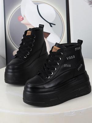 Модные 12 см ботильоны из натуральной кожи на вулканизированной подошве, женские массивные кроссовки лоферы, обувь на платформе высокого бренда, удобные, весенне-осенние