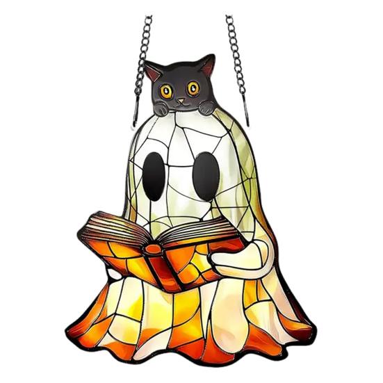 Halloween Ghost Suncatcher Wall Decor Ghost Sun Catcher Halloween Window Hanging Decoration Gift for Birthdays Housewarming Parties