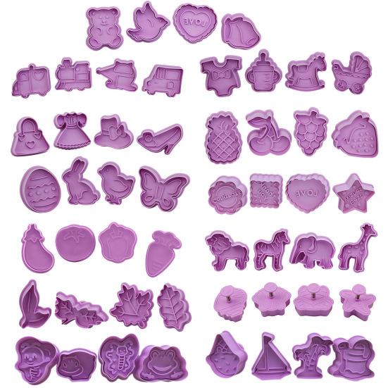 Yousheng 4 шт./комплект формочек для печенья с рисунком из мультфильмов, антипригарная пластиковая форма для выпечки, пресс-форма для кухни