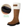 Krazing Po Flock Fur Keep Warm Winter Round To Western Boots Size 44 Size 48 Size 47 Chunky Heels Knee Boots