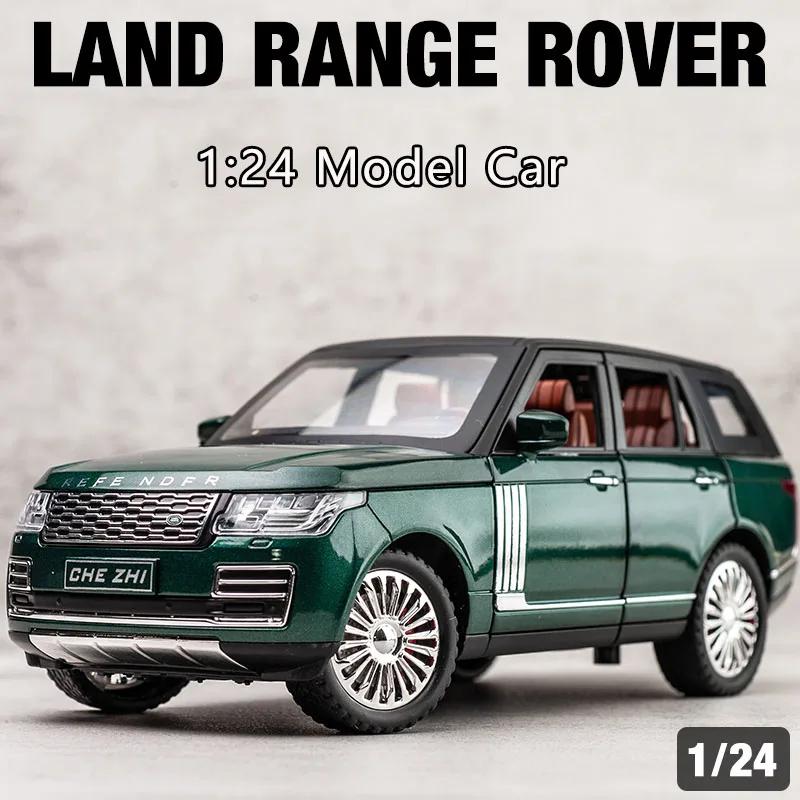 1/24 Land Rover Range Rover Suv Car Model Simulation Sound and Light Pull Back Alloy Car Collection Ornaments Boy Toy Car Gifts