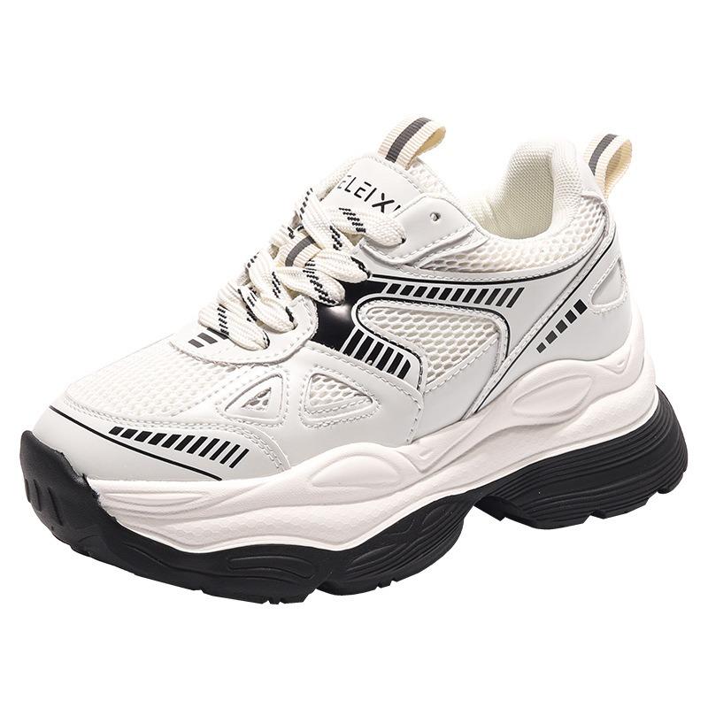 Женские туфли на толстой подошве Daddy Shoes Breathable Mesh Silver Athletic Casual Shoes