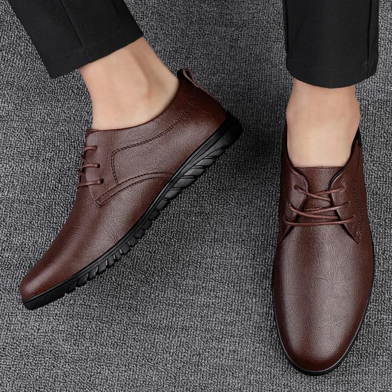 Модные весенние мужские туфли-оксфорды на мягкой подошве со шнуровкой, повседневная роскошная обувь для отдыха на открытом воздухе, удобные деловые, формальные, нескользящие, мокасины для вождения