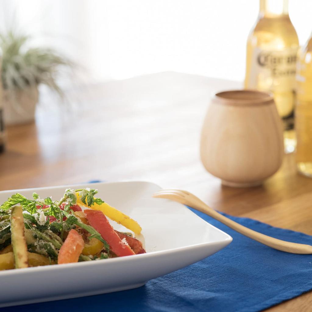 RIVERET Rocking Vessel Glasses, 240ml, Pair, Bamboo, Dishwasher Safe, White/Brown, RV-116WB