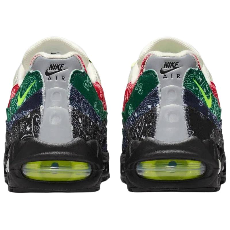 Nike Кроссовки мужские Air Max 95 OG Big Bubble - Paisley Neon Черный Парусный Вольт-Университетский Красный-Спортивный Зеленый-Черный Полуночный Синий IQ0620-100