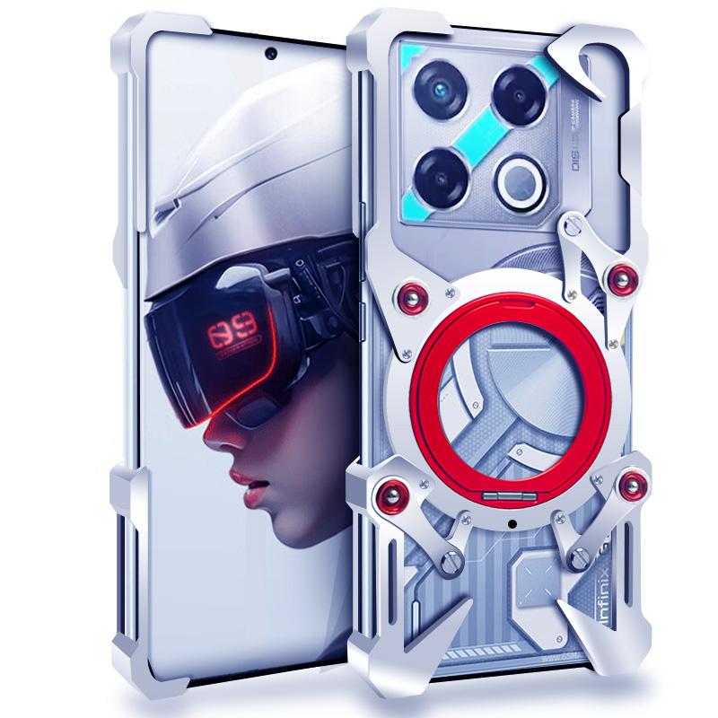 Безрамочный алюминиевый чехол для Infinix GT 20 Pro 10Pro, чехол с поворотным кронштейном, металлическая безрамочная ударопрочная крышка