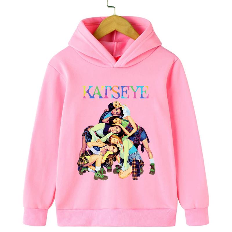 Kpop KATSEYE Hoodies Sweatshirt Kids Clothes Boy Girls Casual Hooded Pullover Casual Tops Fashion Outfits Children's Clothing