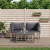 VidaXL Garden Lounge Set 3 Pcs with Anthracite Cushions Wicker, Lounge Set, Outdoor Lounge Set, 3186693