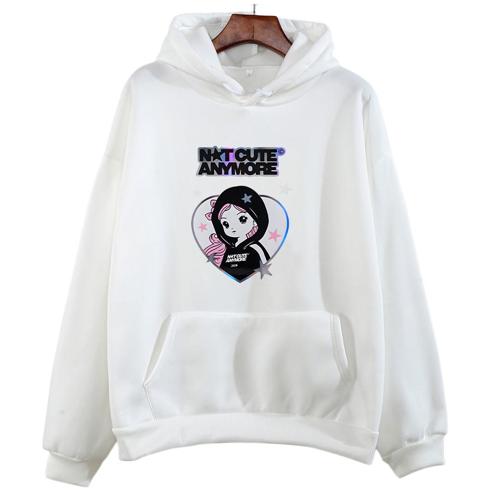 Корея K-pop ILLIT Толстовки Группа ILLIT Больше не милые Принт Одежда Мужчины Женщины Тренд Y2k Пуловер Унисекс Повседневный Флис Уличная одежда