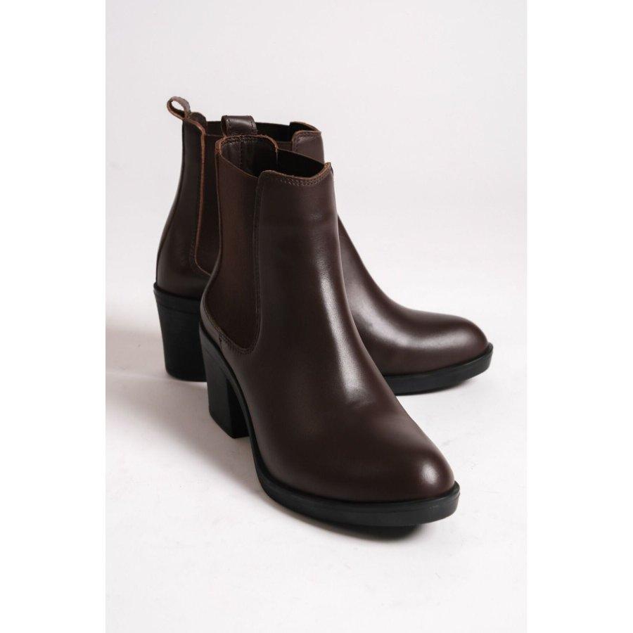 Женские повседневные стильные ботинки из натуральной кожи на среднем каблуке