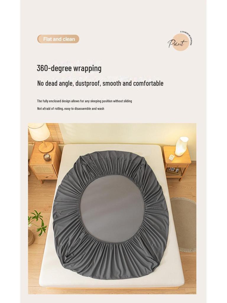 Soft and Smooth Solid Color Sanded Cotton Bed Sheet for Single and Double Beds, Offering Comfort and Protection Against Dust.